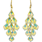 Divine Crystal Chandelier French Wire Earrings (Goldtone/Crystal Aurora Borealis)