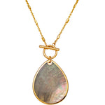 Island Beauty Mother Of Pearl Shell Necklace (Goldtone)