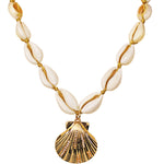 Keep Dreaming Cowrie Shell Necklace (Goldtone)