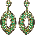 Queen of the Nile Emerald and Diamond Earrings