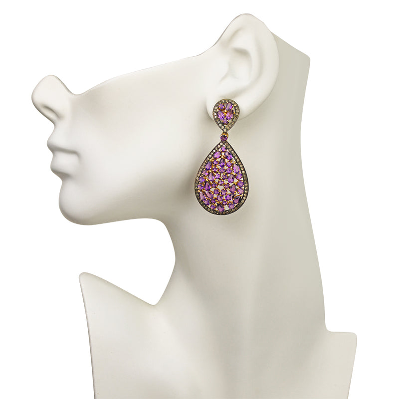 Royal Countess Diamond and Amethyst Earrings