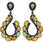 Mystical Opal and Diamond Earrings