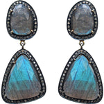 Labradorite Diamond Dream Pierced Earrings