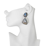 Labradorite Diamond Dream Pierced Earrings