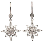 Stardust Diamond Petite Guiding Light Leverback Earrings (Platinum)