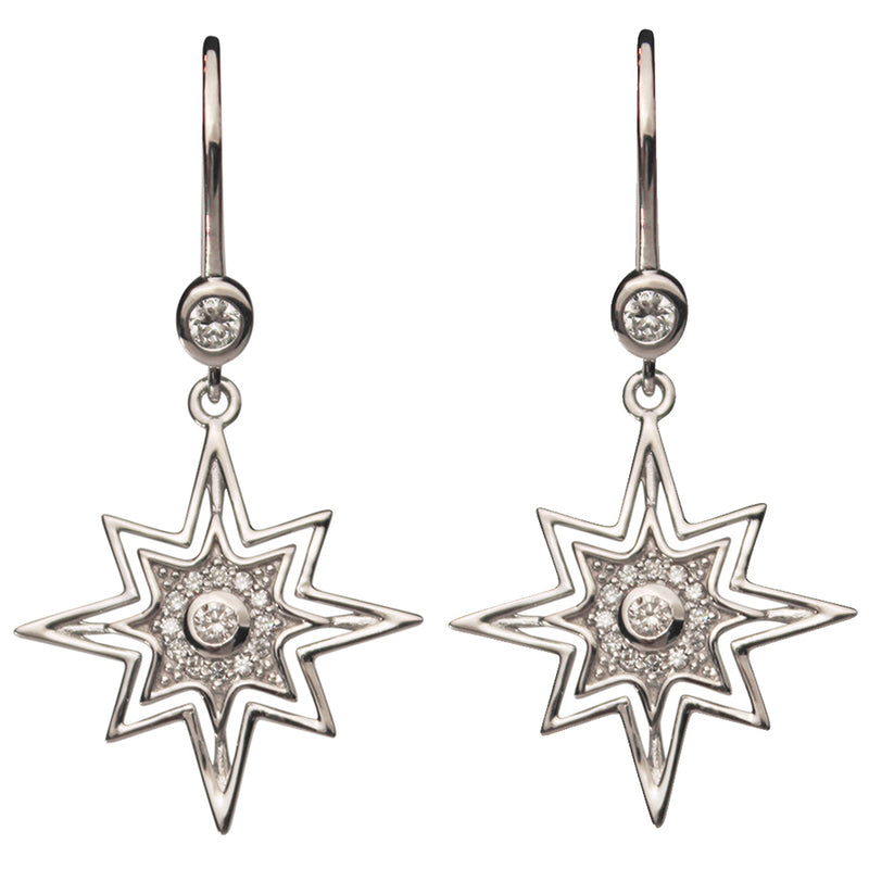 Stardust Diamond Petite Guiding Light Leverback Earrings (Platinum)