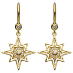 Stardust Diamond Petite Guiding Light Leverback Earrings (14k Gold Plated)