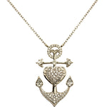 Stardust Diamond Hope, Love, Faith, Family & Friends Anchor Necklace (Platinum)
