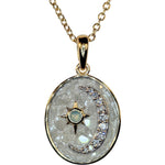 Petite Stardust Diamond Love Never Dies Oval Pendant Necklace (14k Gold Plated)