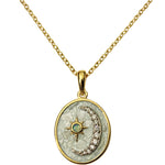 Petite Stardust Diamond Love Never Dies Oval Pendant Necklace (14k Gold Plated)