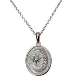 Petite Stardust Diamond Love Never Dies Oval Pendant Necklace (Platinum)