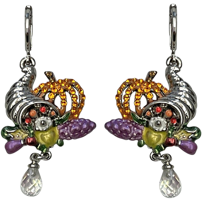 Cornucopia Leverback Earrings (Silvertone)