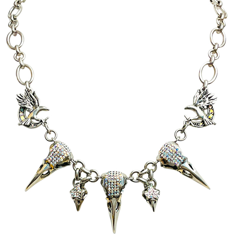 "One Of A Kind" Raven's Spell Necklace (Silvertone)