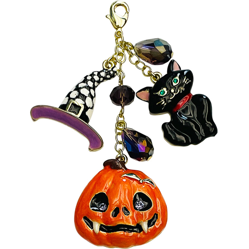 "One Of A Kind" Drucilla Pumpkin Halloween Charm (Goldtone)
