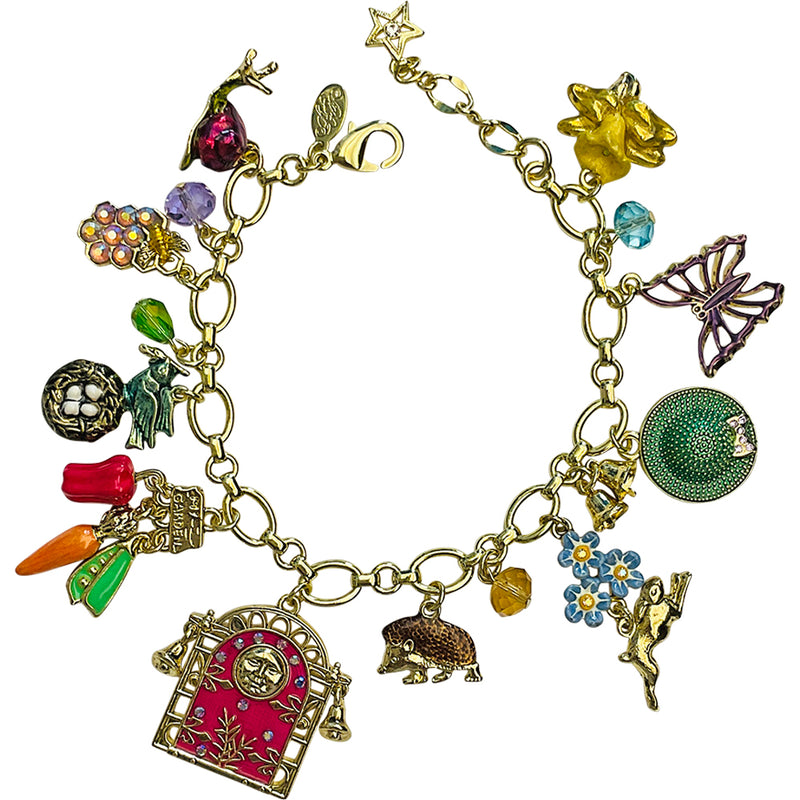 "One Of A Kind" Enchanted Garden Charm Bracelet (Goldtone)