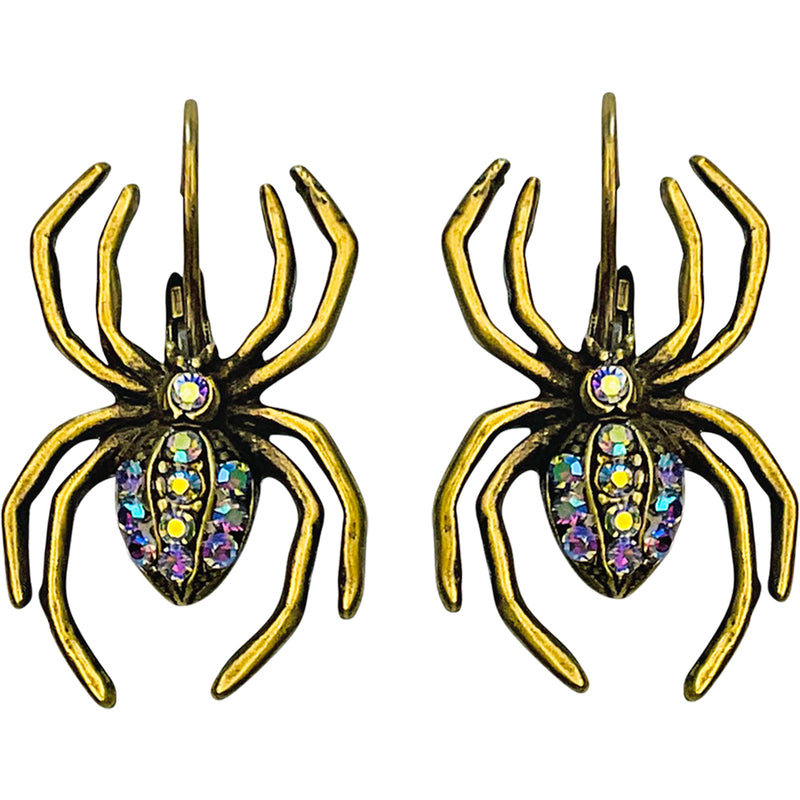 The Itsy bitsy Spider Leverback Earrings (Brasstone)