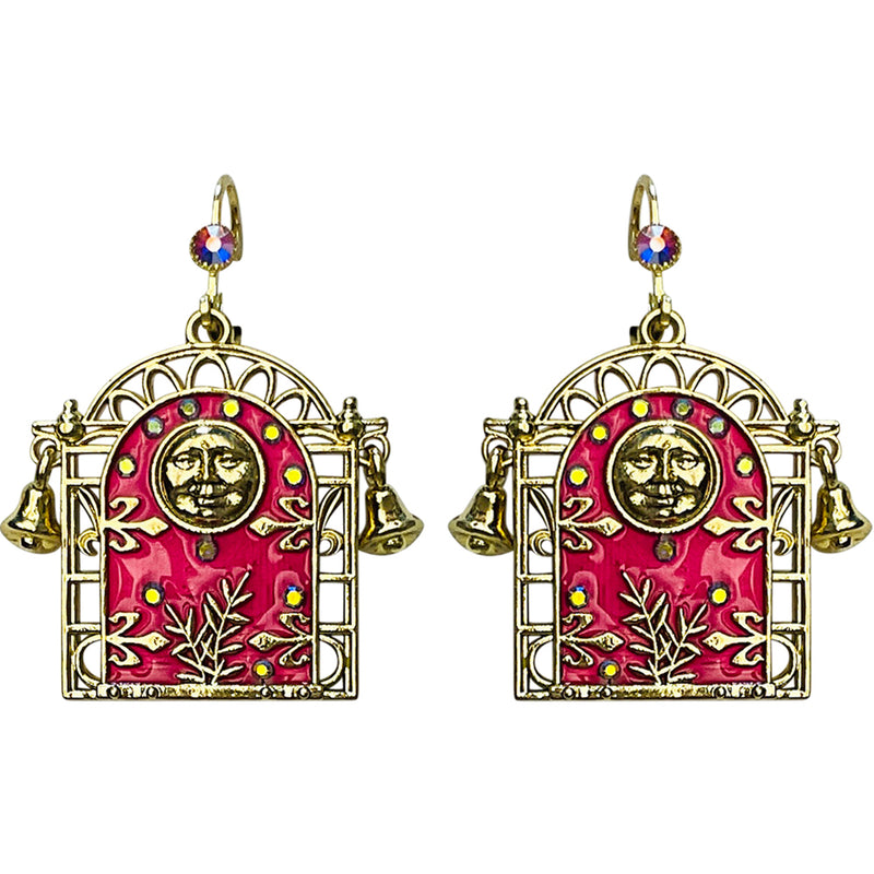 "One Of A Kind" Enchanted Garden Leverback Earrings (Goldtone)