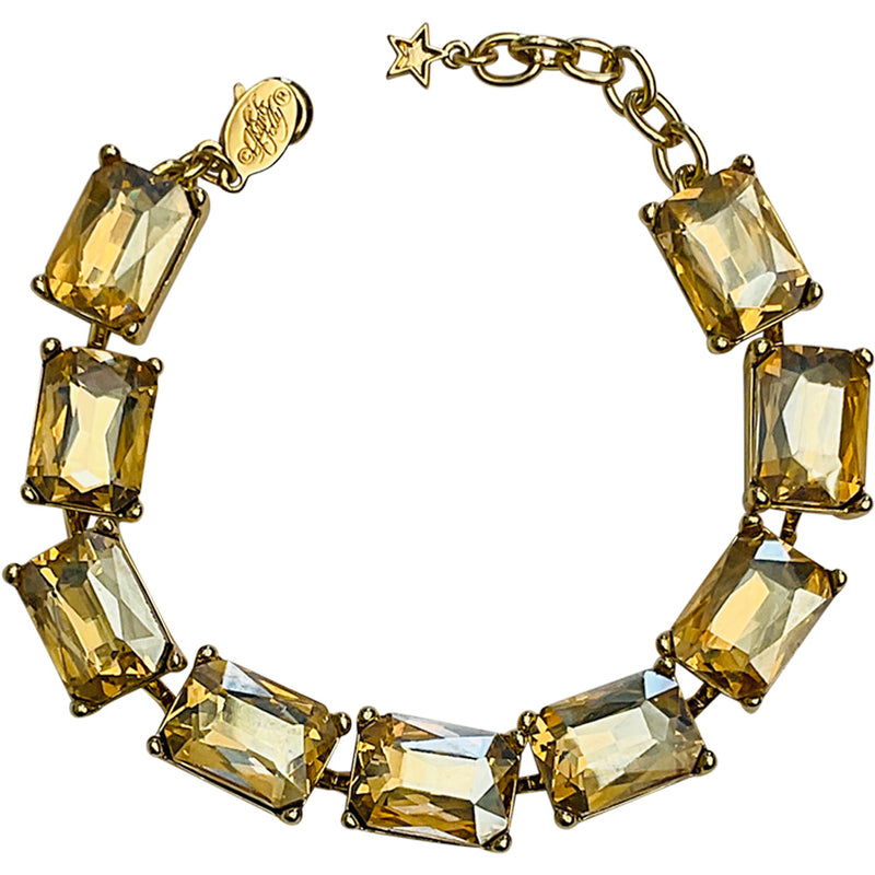 Colorado Topaz Dream Emerald Cut Bracelet (Goldtone/Topaz)