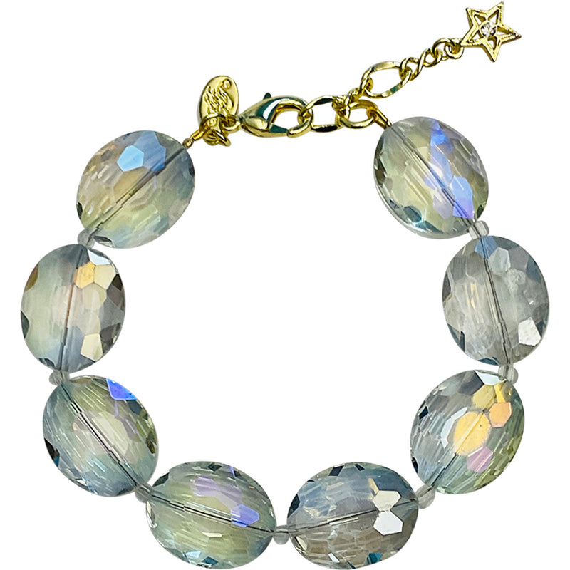 "One Of A Kind" Empress Oval Chain Bracelet (Goldtone/Crystal AB)