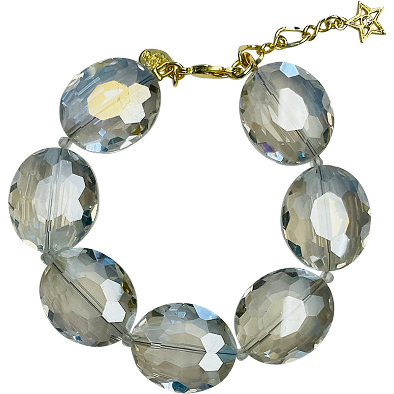 "One Of A Kind" Empress Oval Chain Bracelet (Goldtone/Crystal AB)