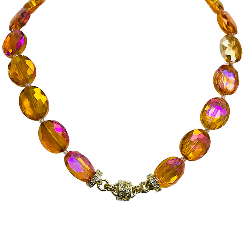 "One Of A Kind" Empress Petite Oval Magnetic Interchangeable Necklace (Goldtone)