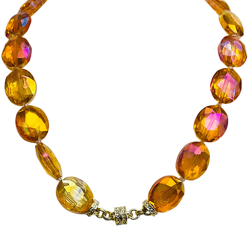 "One Of A Kind" Empress Oval Magnetic Interchangeable Necklace (Goldtone)