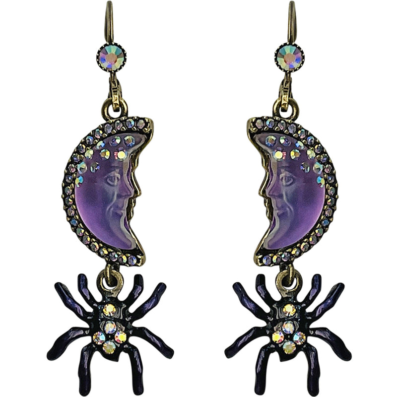 "One Of A Kind" Moon Shadow Night Crawler Leverback Earrings (Brass Ox)