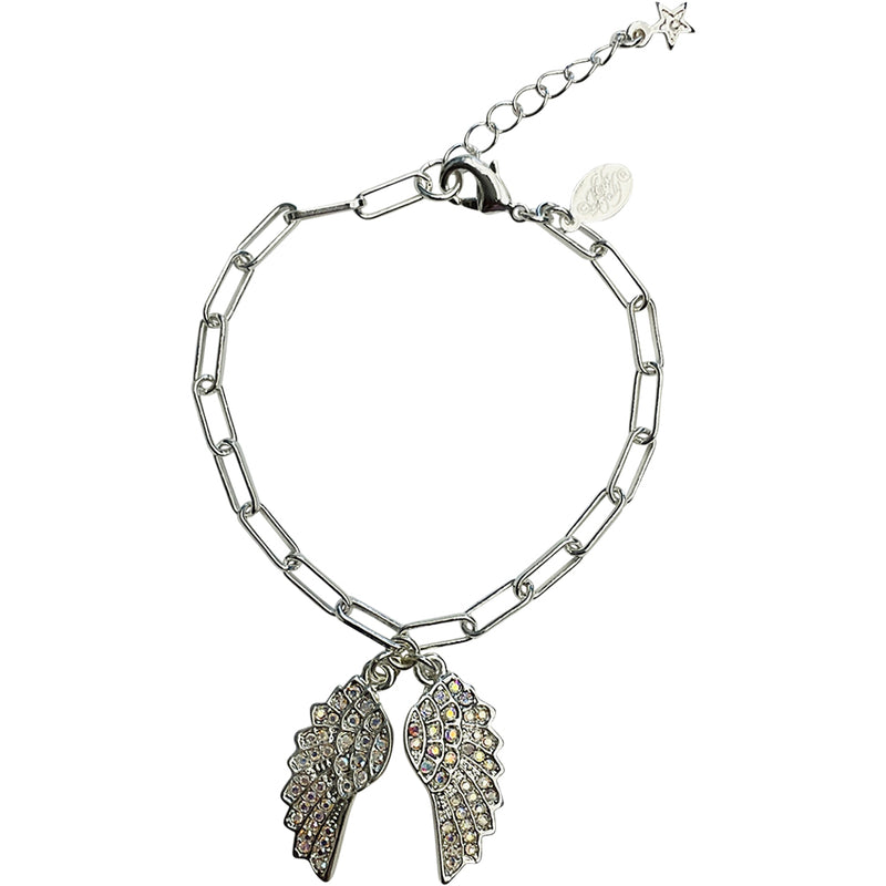 Dream & Believe Angel Wing Bracelet (Silvertone)