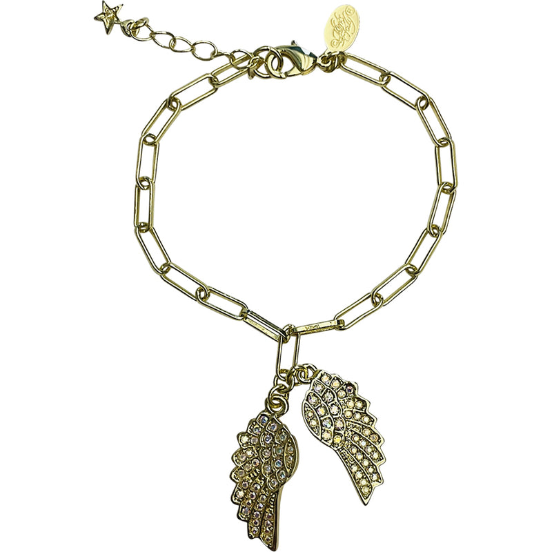 Dream & Believe Angel Wing Bracelet (Goldtone)