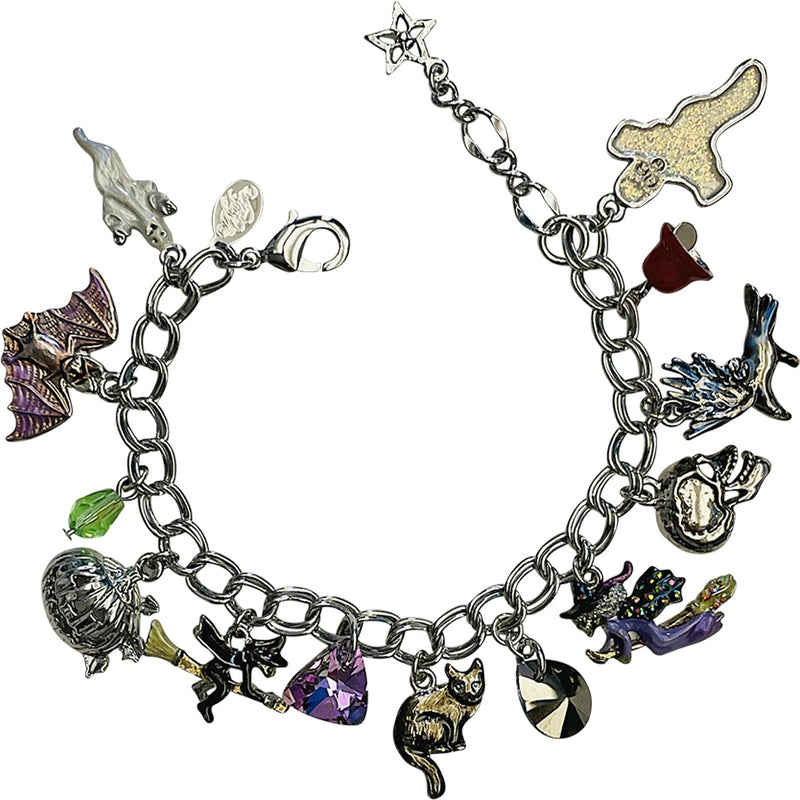 "One Of A Kind" Haunted Halloween Charm Bracelet (Silvertone)