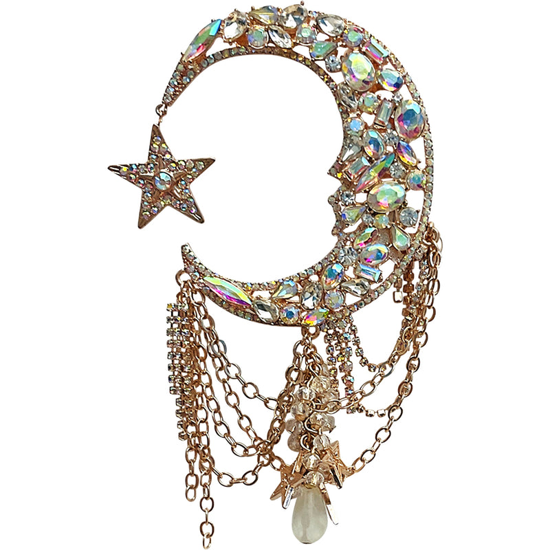 Limited Edition Couture Crystal Moon Dance Pin Pendant (Rose Goldtone)