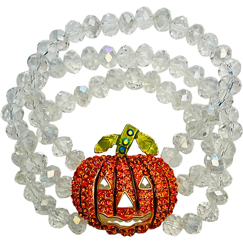 "One Of A Kind" Peter Pumpkin 3 Strand Stretch Bracelet (Silvertone)