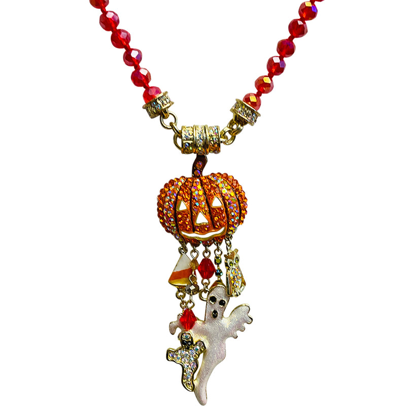 Peter Pumpkin Magnetic Enhancer With Beaded Necklace (Goldtone)