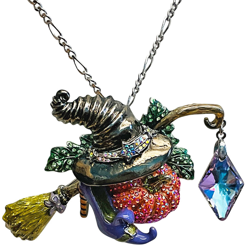 Witches Glamour Pin Pendant With Chain Necklace (Silvertone)