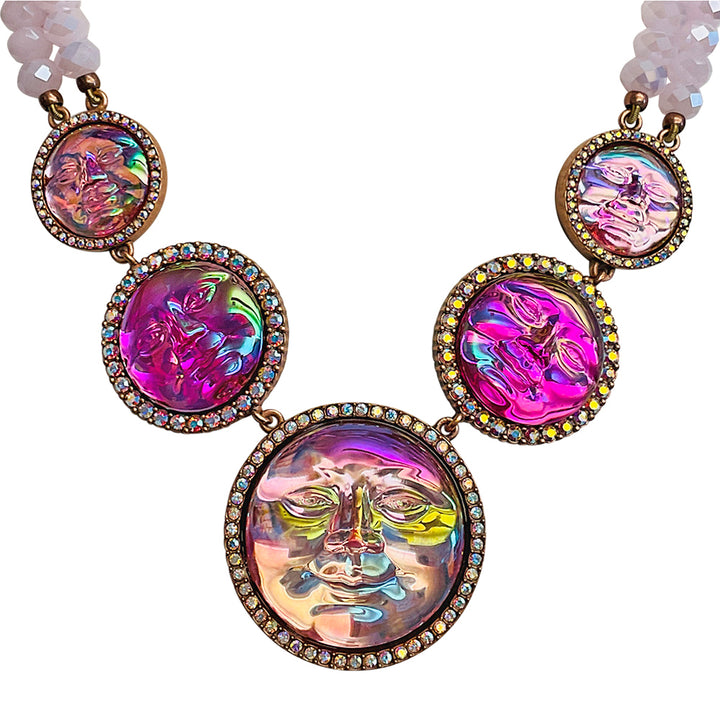 Collier Vintage Kirks Folly - Perles En Cristal/verre Citrine Doré - Longueur 78.5 Cm - Occasion