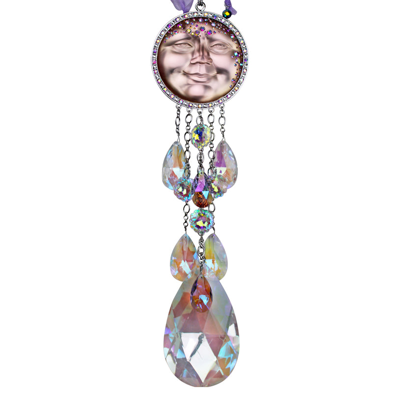 "One Of A Kind" Goddess Supreme Seaview Moon Ornament (Silvertone/Purple)