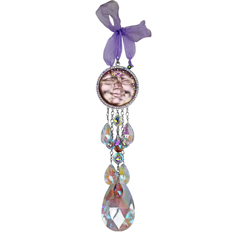 "One Of A Kind" Goddess Supreme Seaview Moon Ornament (Silvertone/Purple)