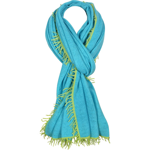 Siren 100% Cashmere Handmade Scarf (Turquoise/Green) – Kirks Folly