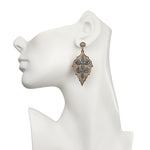 Lucious Leaf White and Blue Diamond Earrings