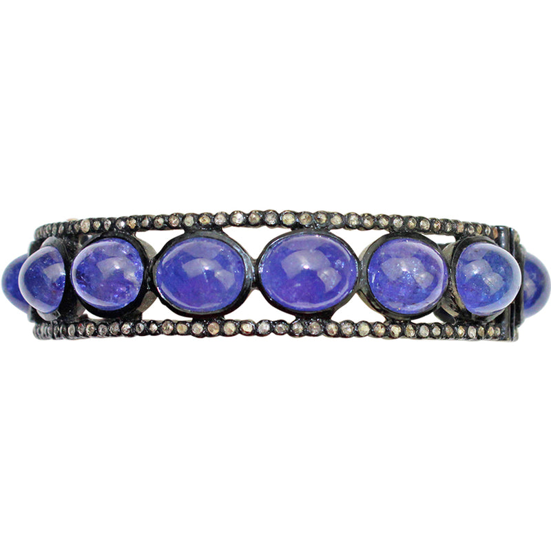 Tanzania Diamond and Tanzanite Eternity Bangle Bracelet