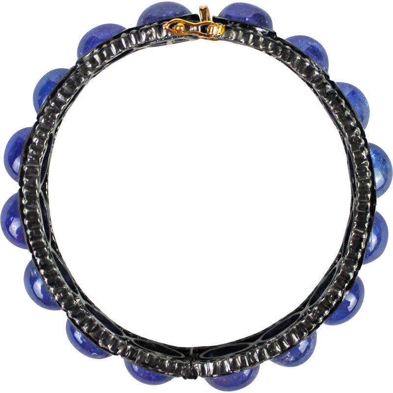Tanzania Diamond and Tanzanite Eternity Bangle Bracelet