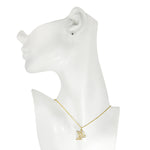 Crystal CZ Princess Butterfly Necklace (Goldtone)