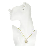 Crystal CZ Beloved Heart Necklace (Goldtone)