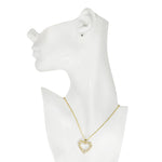 Crystal CZ Devotion Heart Necklace (Goldtone)