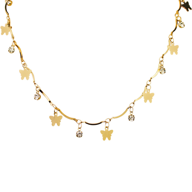 "As Is" Butterfly Whisper Necklace (Goldtone)