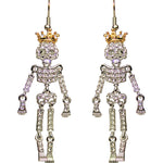 Skeleton Queen French Wire Earrings (Silvertone)