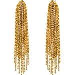 Crystal Shower Chandelier Pierced Earrings (Goldtone)