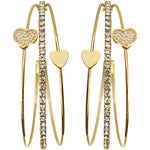 Crystal CZ Devotion Hoop Pierced Earrings (Goldtone)
