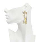 Crystal CZ Devotion Hoop Pierced Earrings (Goldtone)