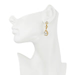 Crystal CZ Teardrop Pierced Earrings (Goldtone)